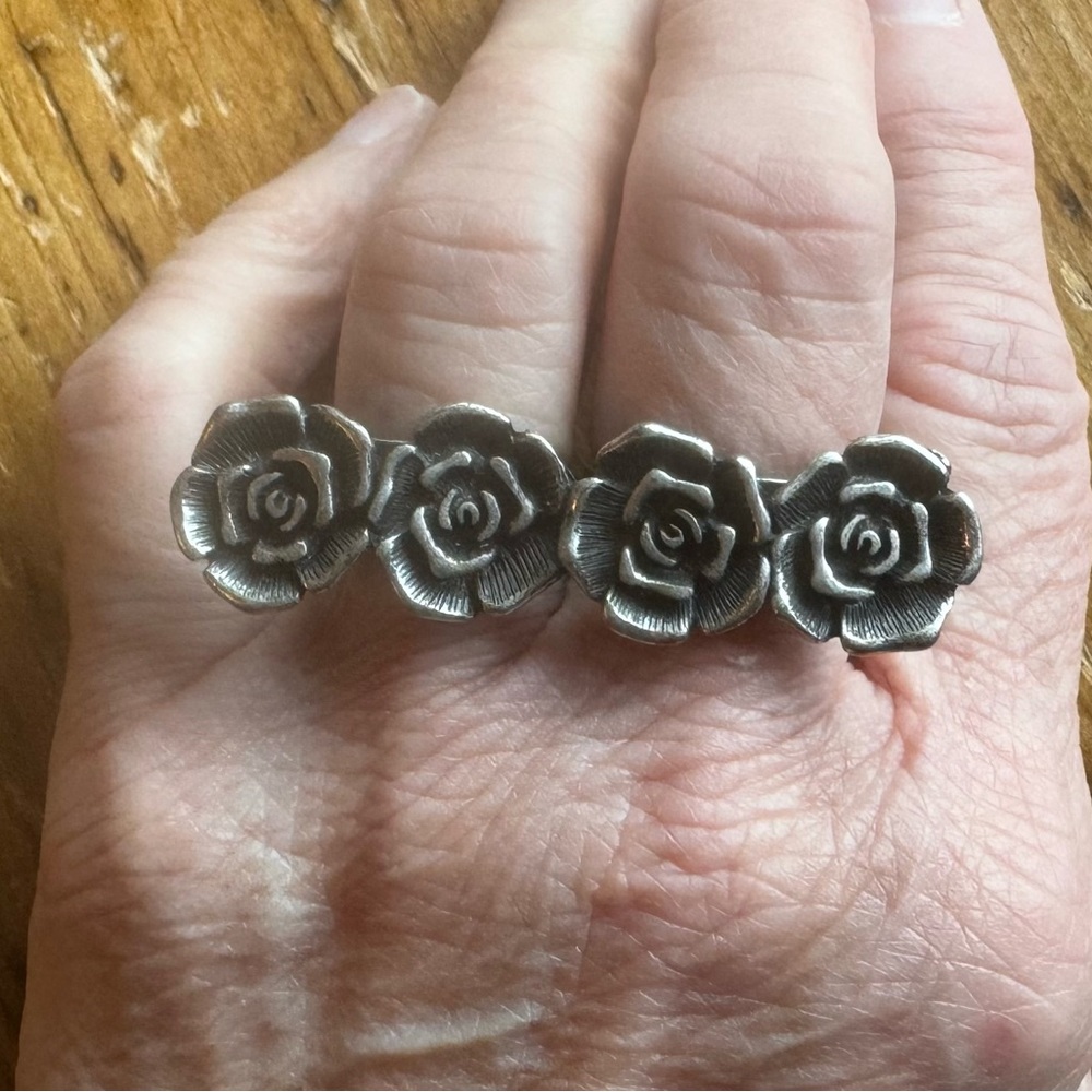 Vintage Double Knuckle Rose Ring